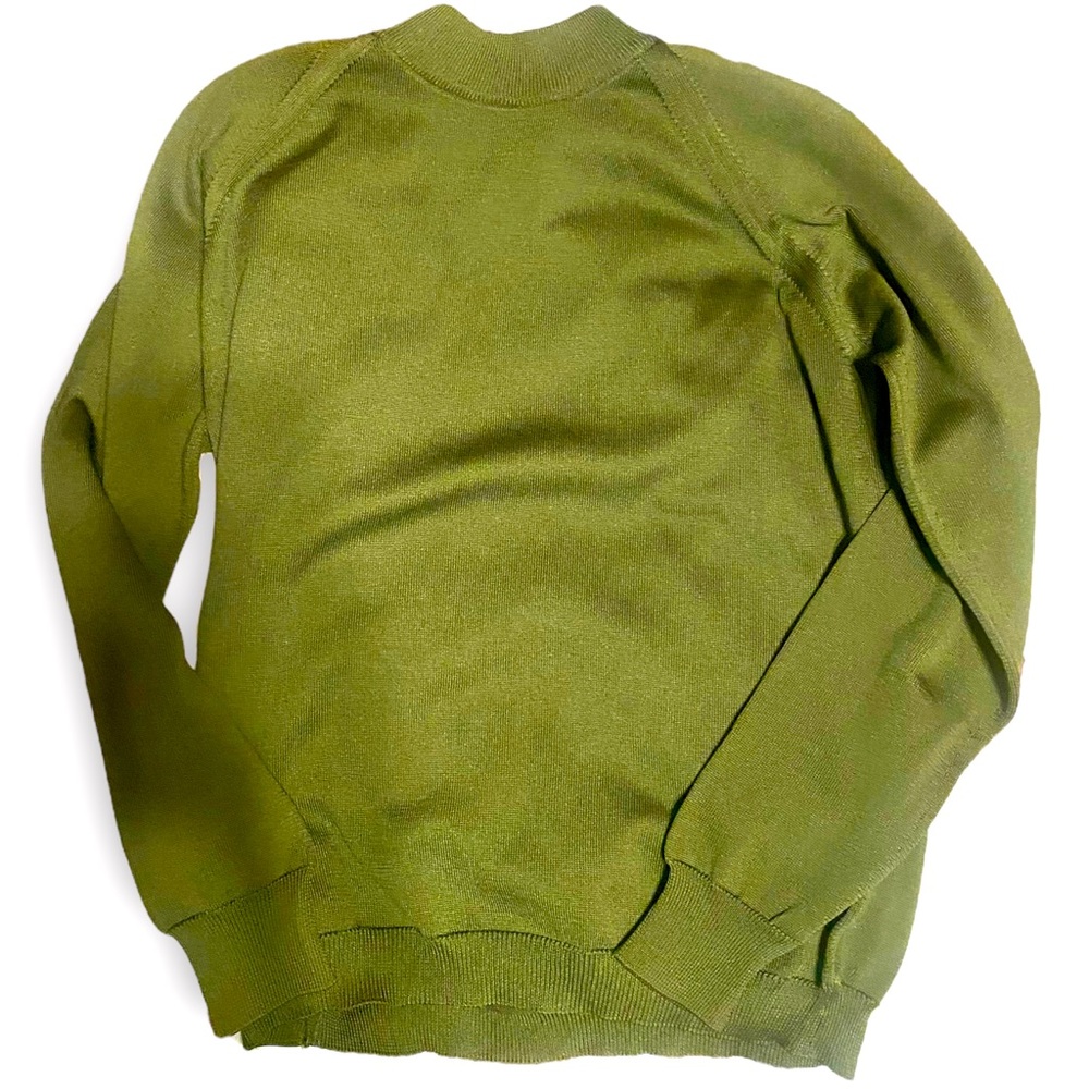 Vintage Full-Fashionable by Sears Heavy ribbed olive turtleneck with back zip